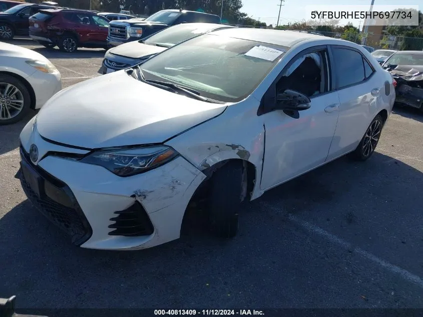 2017 Toyota Corolla Se VIN: 5YFBURHE5HP697734 Lot: 40813409