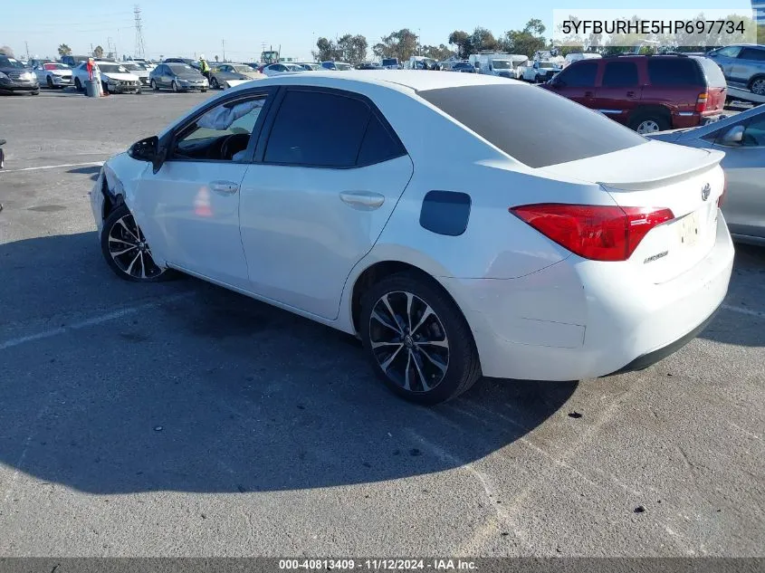 2017 Toyota Corolla Se VIN: 5YFBURHE5HP697734 Lot: 40813409