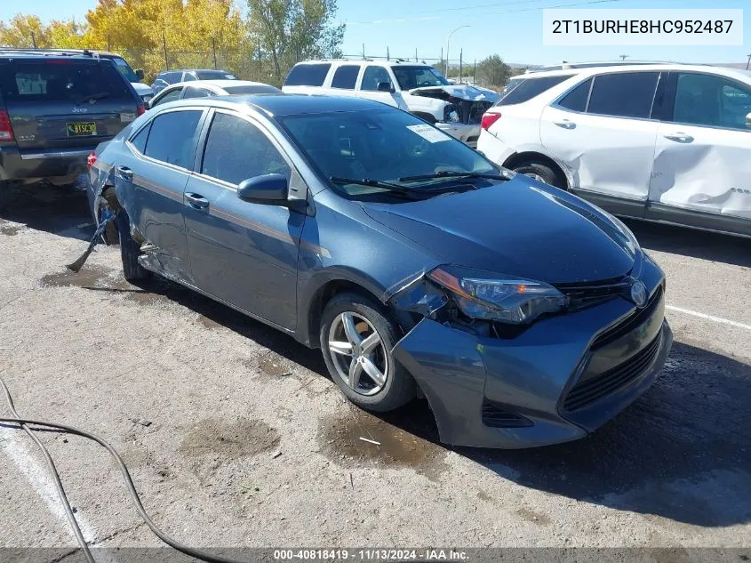 2017 Toyota Corolla L VIN: 2T1BURHE8HC952487 Lot: 40818419