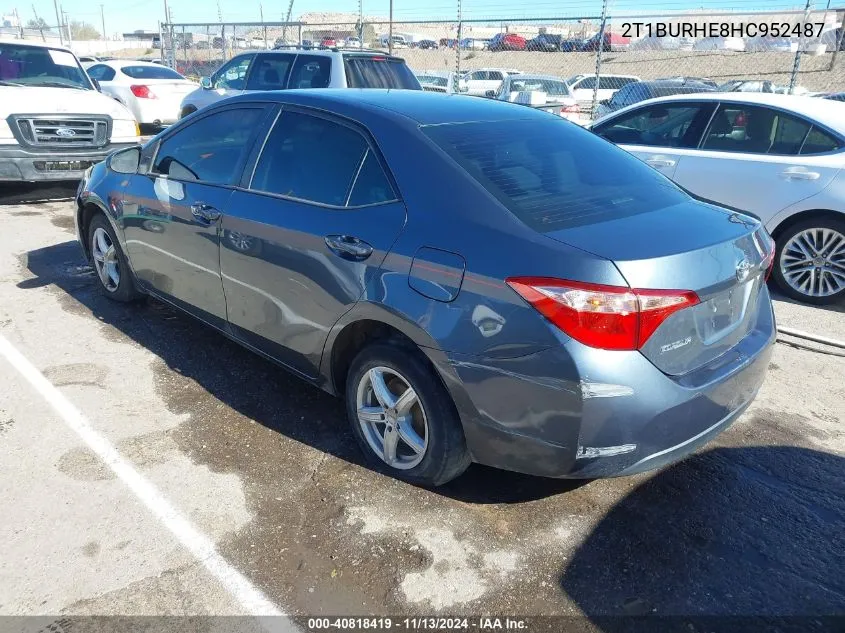 2017 Toyota Corolla L VIN: 2T1BURHE8HC952487 Lot: 40818419