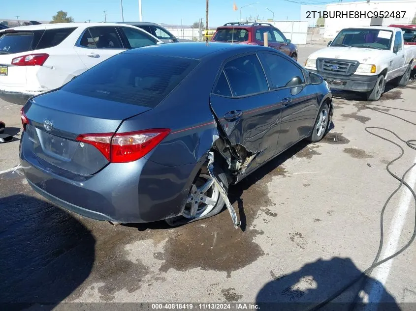 2017 Toyota Corolla L VIN: 2T1BURHE8HC952487 Lot: 40818419