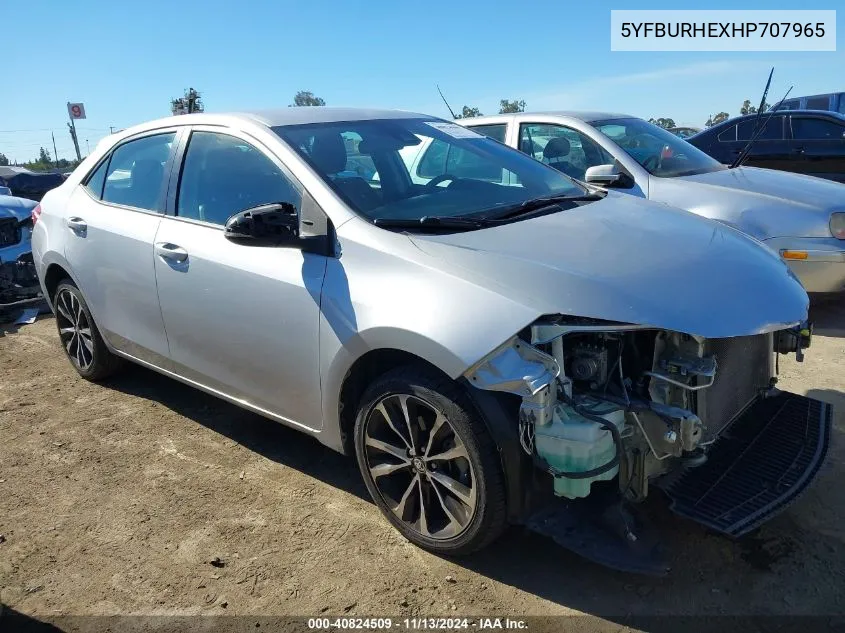 2017 Toyota Corolla Se VIN: 5YFBURHEXHP707965 Lot: 40824509