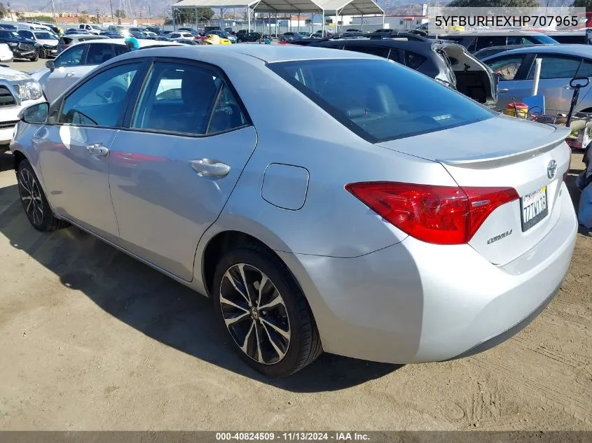 2017 Toyota Corolla Se VIN: 5YFBURHEXHP707965 Lot: 40824509