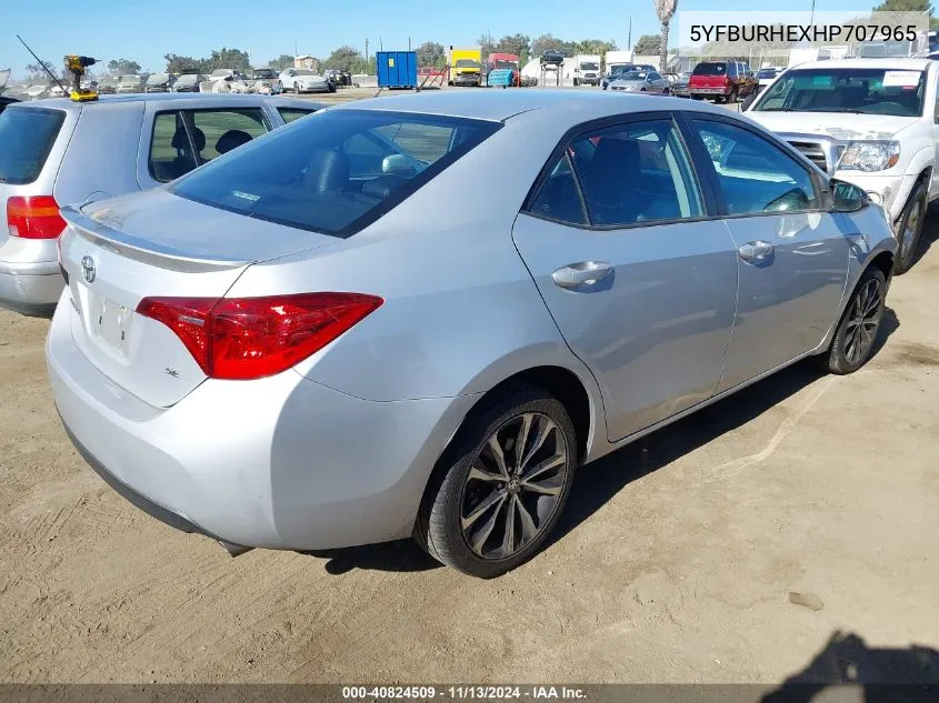 2017 Toyota Corolla Se VIN: 5YFBURHEXHP707965 Lot: 40824509