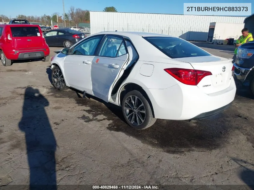 2017 Toyota Corolla Se VIN: 2T1BURHE9HC883373 Lot: 40829468