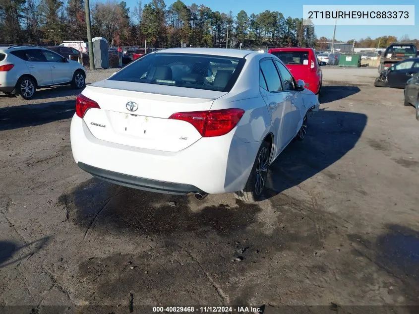 2017 Toyota Corolla Se VIN: 2T1BURHE9HC883373 Lot: 40829468