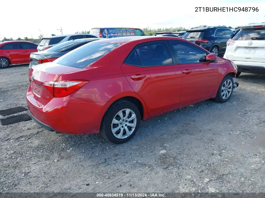 2T1BURHE1HC948796 2017 Toyota Corolla Le