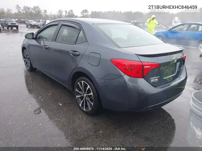 2017 Toyota Corolla Se VIN: 2T1BURHEXHC846459 Lot: 40849570