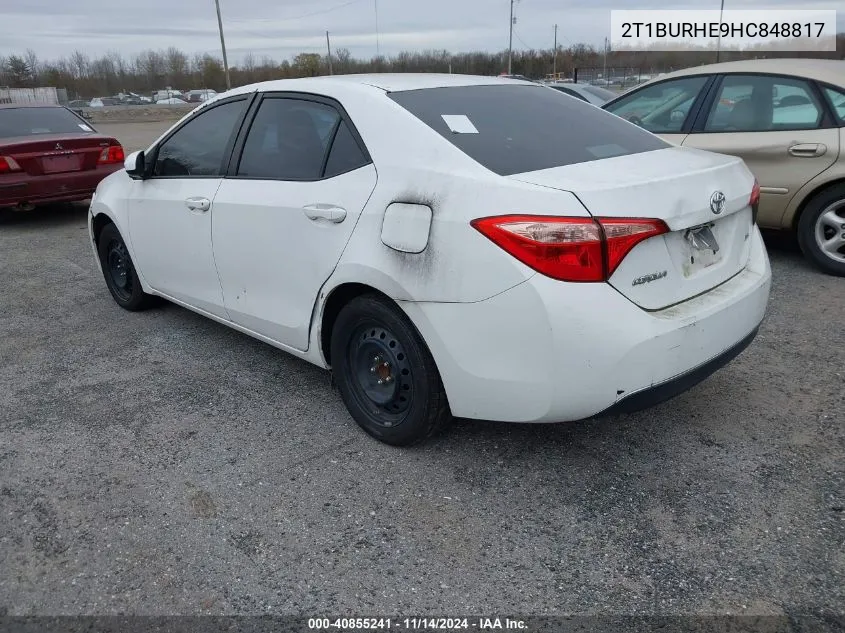 2017 Toyota Corolla Le VIN: 2T1BURHE9HC848817 Lot: 40855241