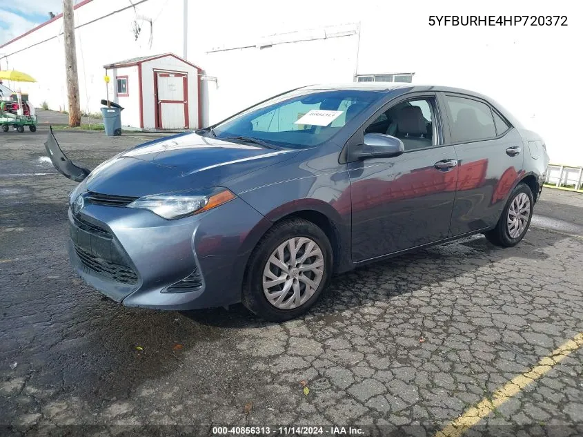 2017 Toyota Corolla Le VIN: 5YFBURHE4HP720372 Lot: 40856313