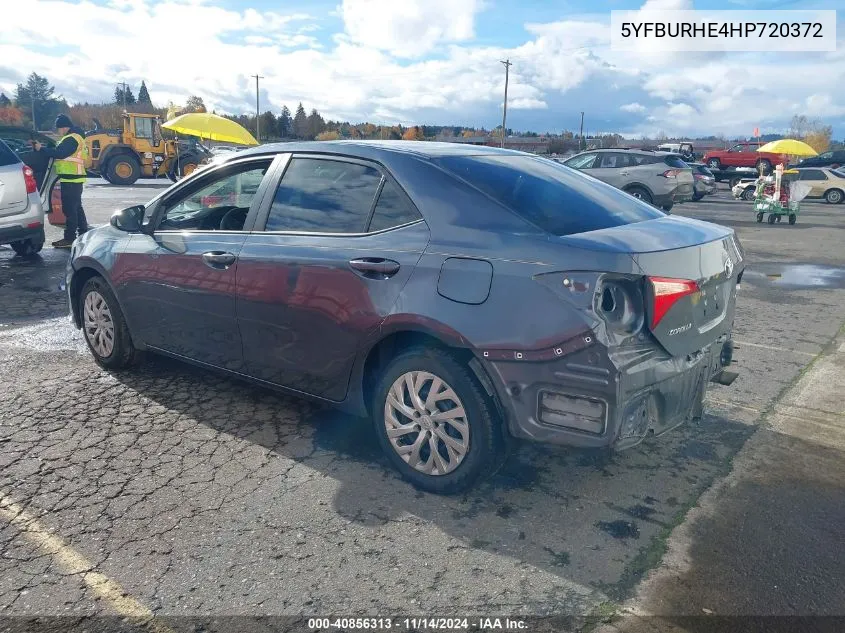 2017 Toyota Corolla Le VIN: 5YFBURHE4HP720372 Lot: 40856313