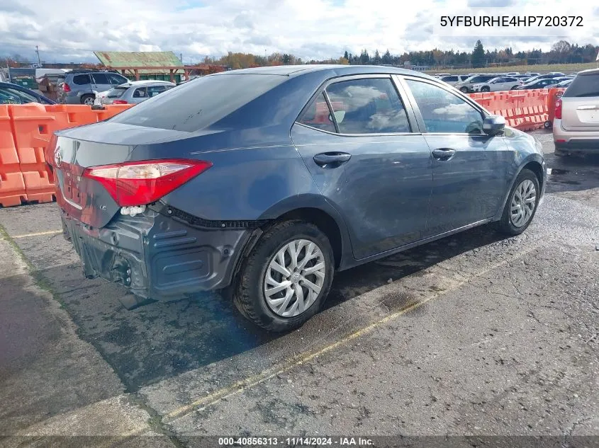 2017 Toyota Corolla Le VIN: 5YFBURHE4HP720372 Lot: 40856313