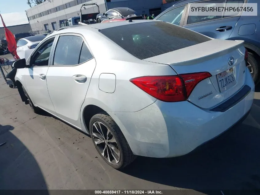 2017 Toyota Corolla L/Le/Xle/Se/Xse VIN: 5YFBURHE7HP667456 Lot: 40859417