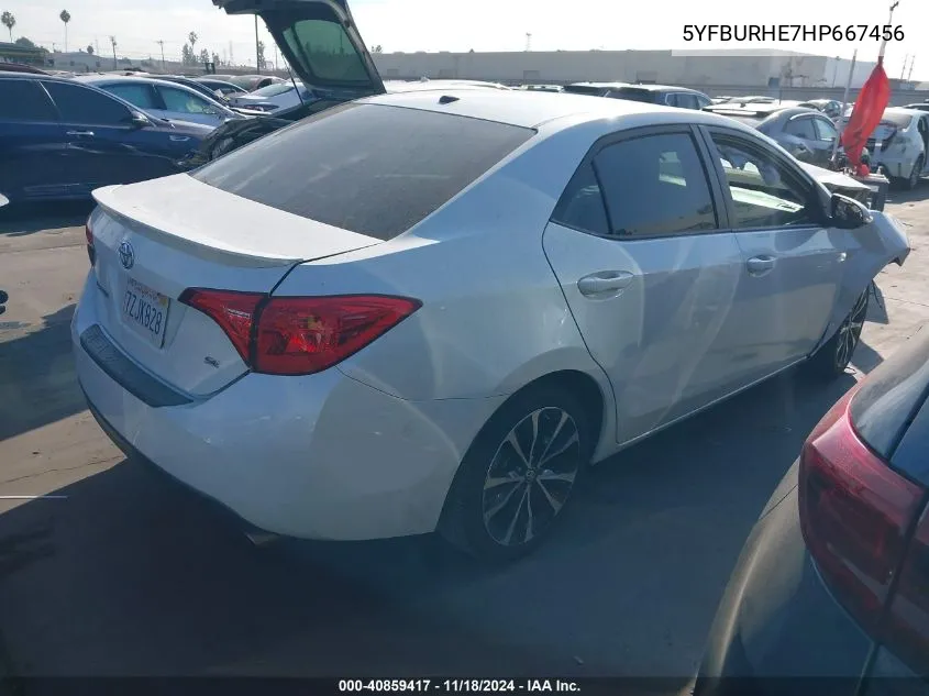 2017 Toyota Corolla L/Le/Xle/Se/Xse VIN: 5YFBURHE7HP667456 Lot: 40859417