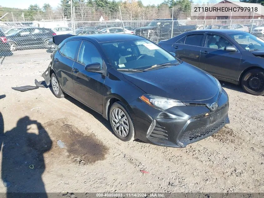 2017 Toyota Corolla Le VIN: 2T1BURHE0HC797918 Lot: 40859803