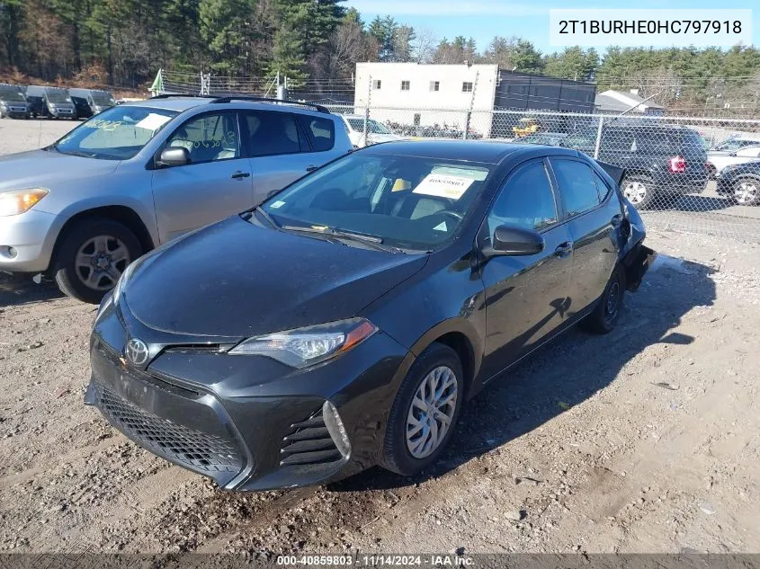 2017 Toyota Corolla Le VIN: 2T1BURHE0HC797918 Lot: 40859803