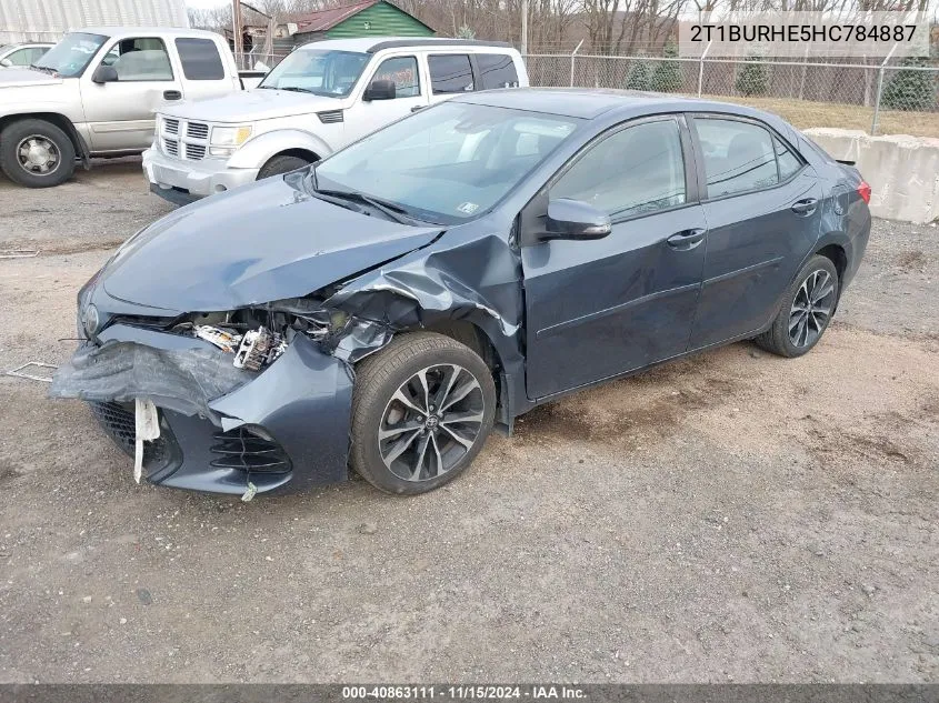 2017 Toyota Corolla Se VIN: 2T1BURHE5HC784887 Lot: 40863111