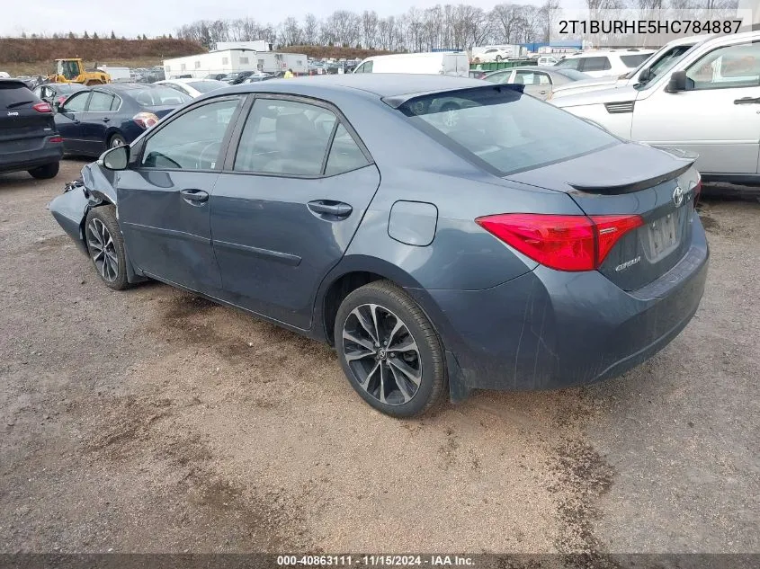 2017 Toyota Corolla Se VIN: 2T1BURHE5HC784887 Lot: 40863111