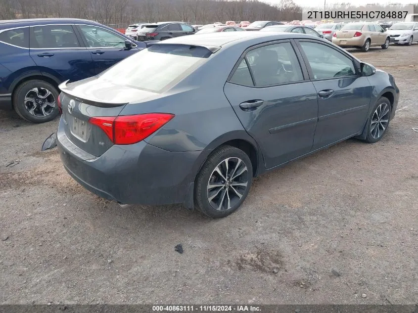 2017 Toyota Corolla Se VIN: 2T1BURHE5HC784887 Lot: 40863111