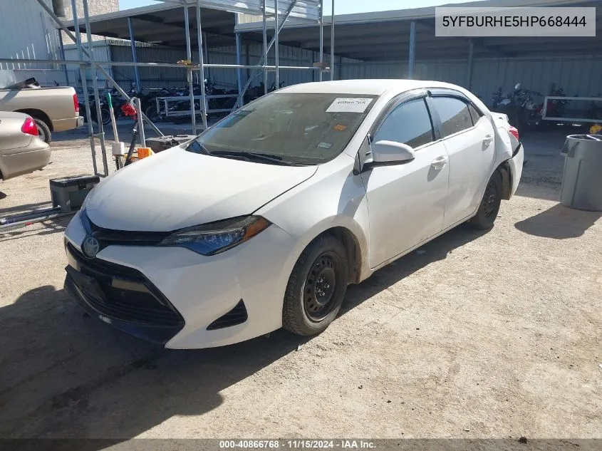 2017 Toyota Corolla L VIN: 5YFBURHE5HP668444 Lot: 40866768