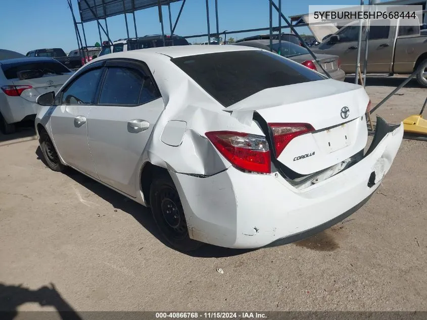 2017 Toyota Corolla L VIN: 5YFBURHE5HP668444 Lot: 40866768