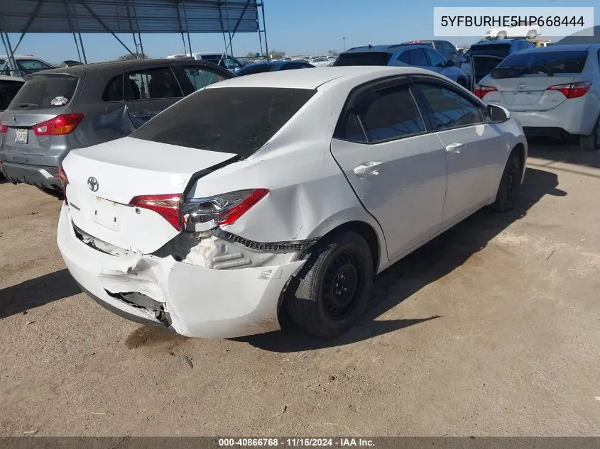 2017 Toyota Corolla L VIN: 5YFBURHE5HP668444 Lot: 40866768