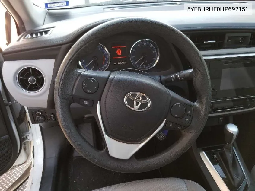 5YFBURHE0HP692151 2017 Toyota Corolla Le