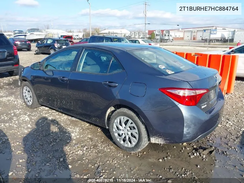 2017 Toyota Corolla Le VIN: 2T1BURHE7HC884764 Lot: 40879215