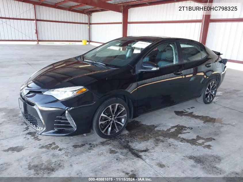 2017 Toyota Corolla Xse VIN: 2T1BURHE0HC798325 Lot: 40881075