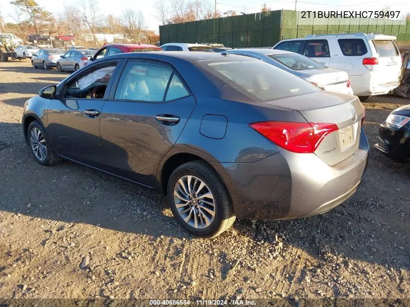 2017 Toyota Corolla Xle VIN: 2T1BURHEXHC759497 Lot: 40886554