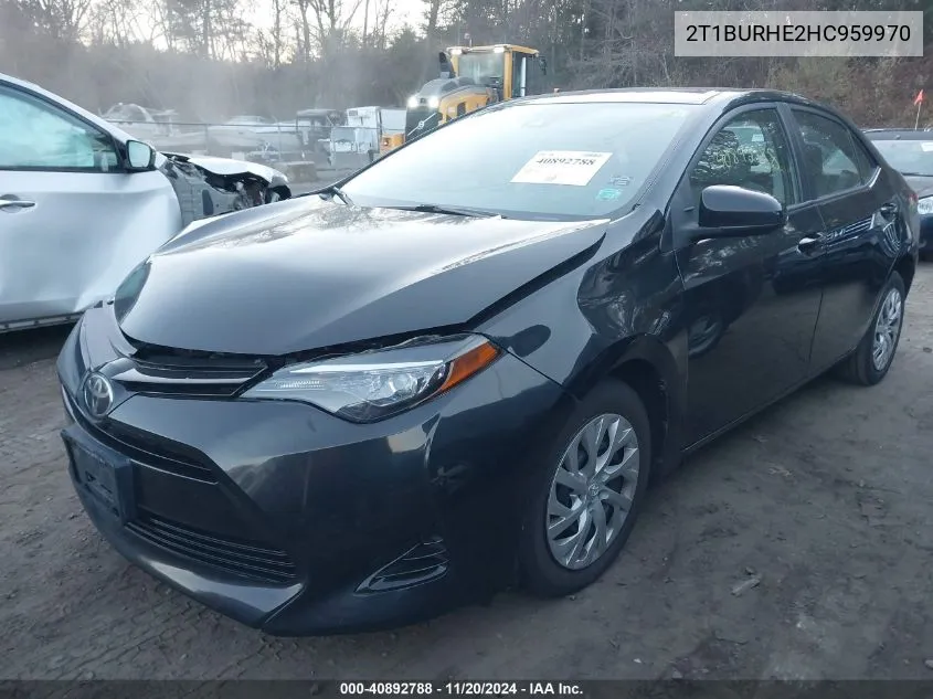 2017 Toyota Corolla Le VIN: 2T1BURHE2HC959970 Lot: 40892788