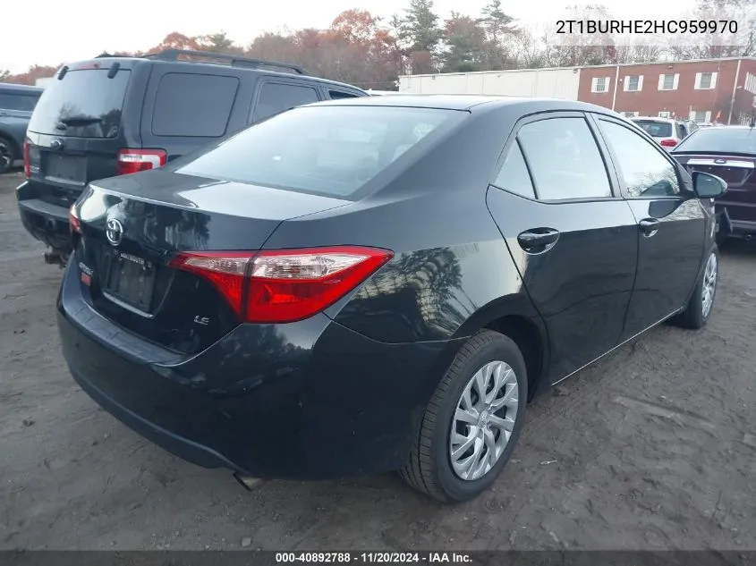 2017 Toyota Corolla Le VIN: 2T1BURHE2HC959970 Lot: 40892788