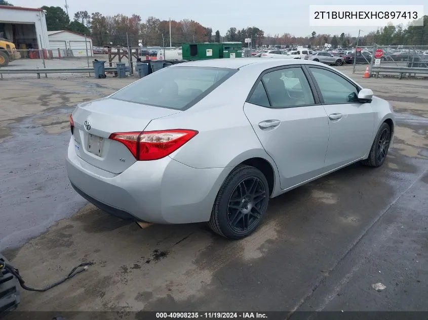 2017 Toyota Corolla Le VIN: 2T1BURHEXHC897413 Lot: 40908235