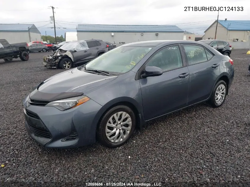 2T1BURHE0JC124133 2018 Toyota Corolla Le