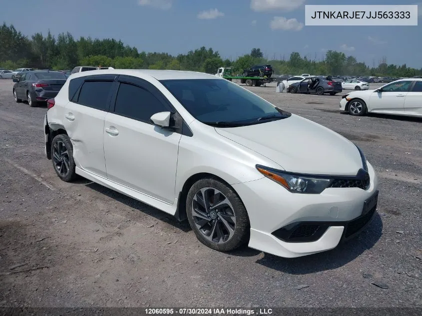 2018 Toyota Corolla Im VIN: JTNKARJE7JJ563333 Lot: 12060595