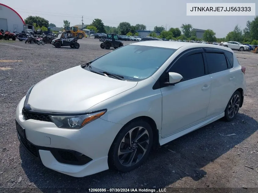 2018 Toyota Corolla Im VIN: JTNKARJE7JJ563333 Lot: 12060595