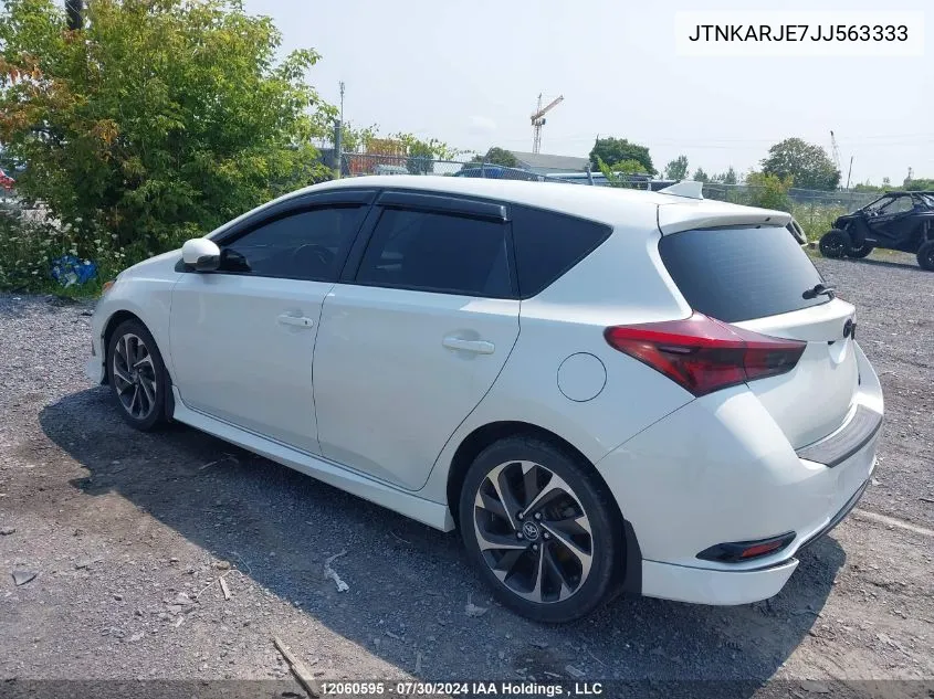 2018 Toyota Corolla Im VIN: JTNKARJE7JJ563333 Lot: 12060595