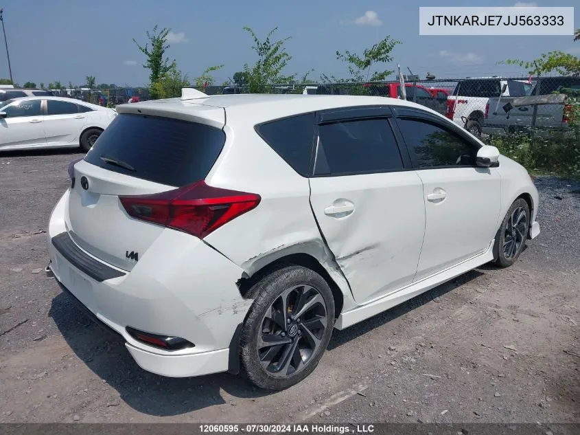 2018 Toyota Corolla Im VIN: JTNKARJE7JJ563333 Lot: 12060595