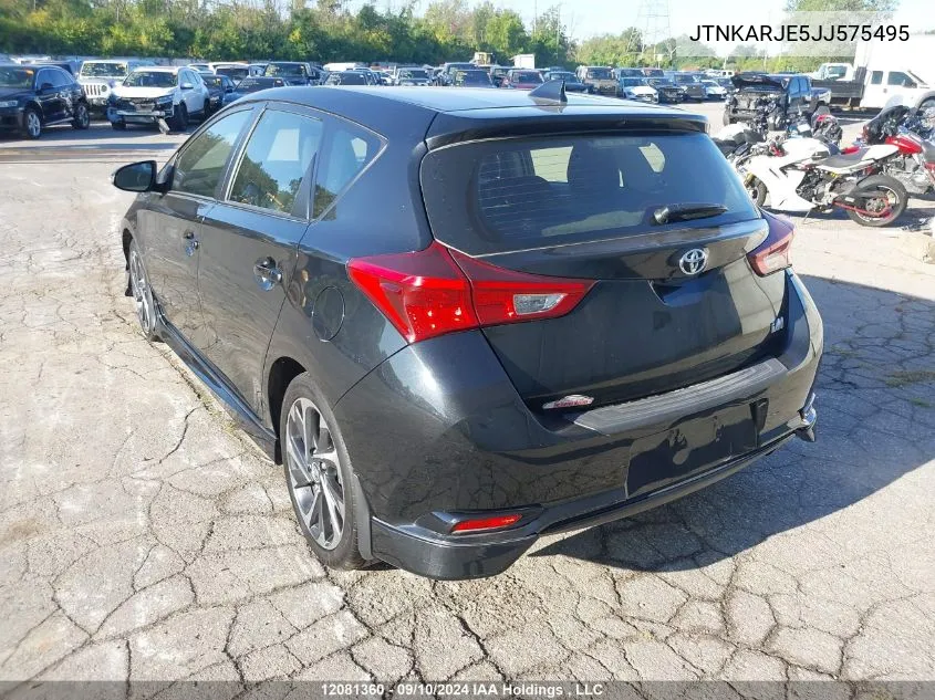 2018 Toyota Corolla Im VIN: JTNKARJE5JJ575495 Lot: 12081360