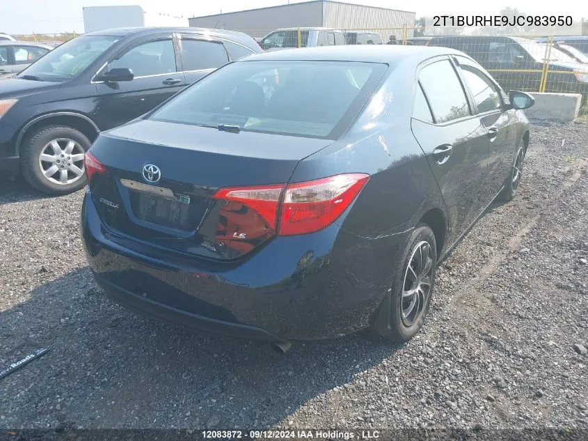 2018 Toyota Corolla Le VIN: 2T1BURHE9JC983950 Lot: 12083872