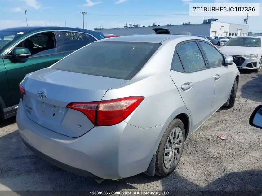 2018 Toyota Corolla L/Le/Xle/Se/Xse VIN: 2T1BURHE6JC107336 Lot: 12089556