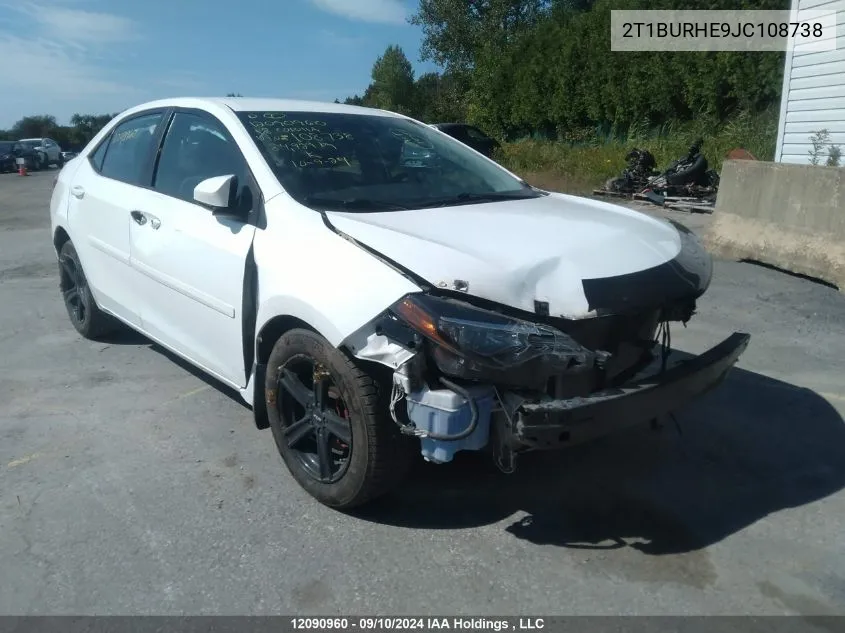 2018 Toyota Corolla L/Le/Xle/Se/Xse VIN: 2T1BURHE9JC108738 Lot: 12090960