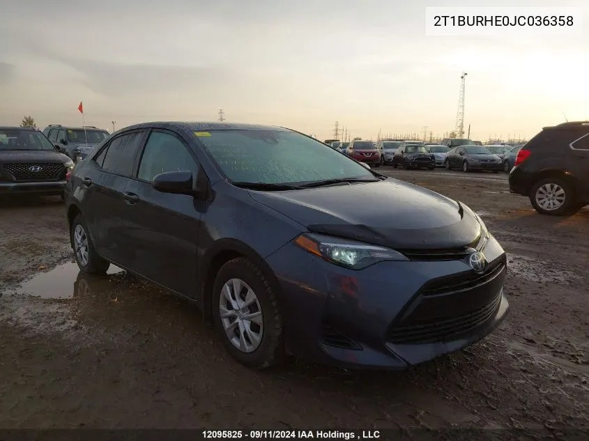 2018 Toyota Corolla L/Le/Xle/Se/Xse VIN: 2T1BURHE0JC036358 Lot: 12095825