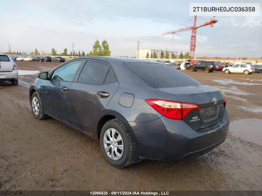 2018 Toyota Corolla L/Le/Xle/Se/Xse VIN: 2T1BURHE0JC036358 Lot: 12095825