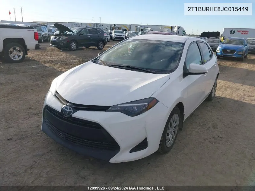 2018 Toyota Corolla L/Le/Xle/Se/Xse VIN: 2T1BURHE8JC015449 Lot: 12099928