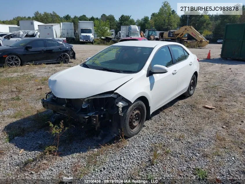 2018 Toyota Corolla Le VIN: 2T1BURHE5JC983878 Lot: 12100438