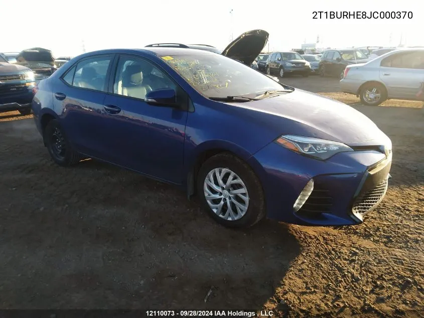 2018 Toyota Corolla L/Le/Xle/Se/Xse VIN: 2T1BURHE8JC000370 Lot: 12110073