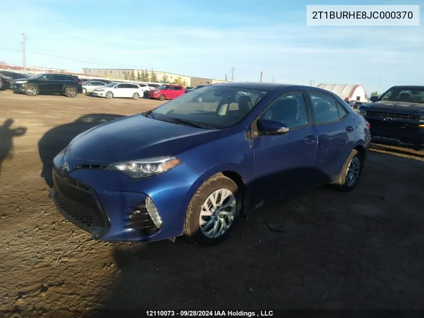 2018 Toyota Corolla L/Le/Xle/Se/Xse VIN: 2T1BURHE8JC000370 Lot: 12110073