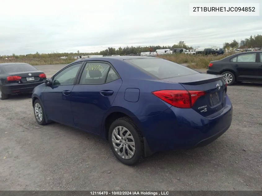 2018 Toyota Corolla Se VIN: 2T1BURHE1JC094852 Lot: 12116470