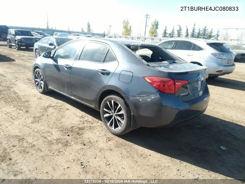 2018 Toyota Corolla L/Le/Xle/Se/Xse VIN: 2T1BURHE4JC080833 Lot: 12119334